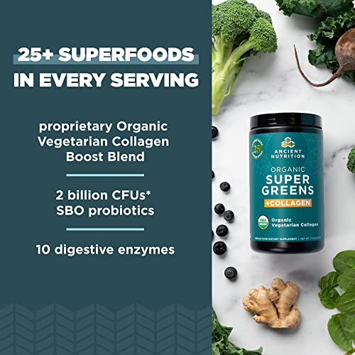 Ancient Nutrition Supergreens Powder, Organic Superfood Powder with Collagen Ancient NutritionBuy Supplements Australia