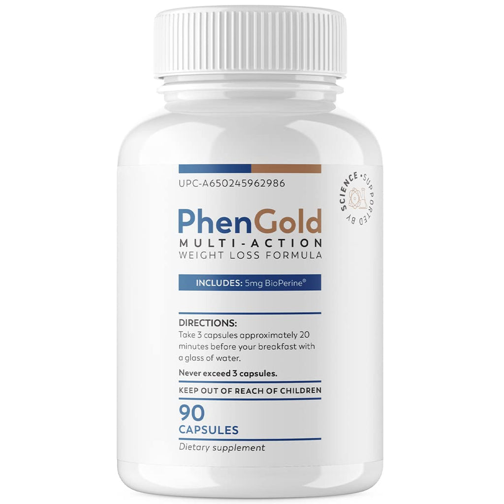 PhenGold Pills, Original Multi-Action Weight Management Formula with Green Tea 
