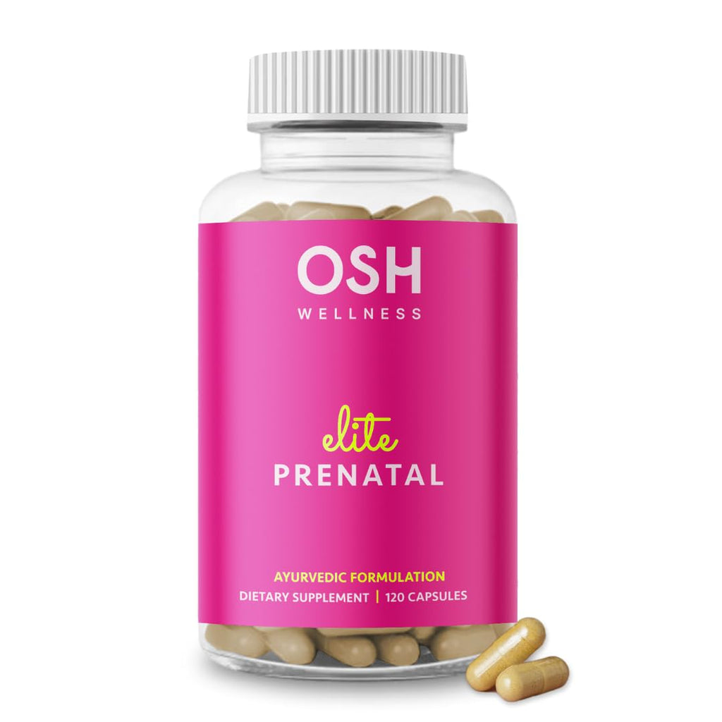 Ayurvedic Elite Prenatal Vitamins with Folate, Choline, Iron, Iodine & more | Made in USA | Optimal Bioavailability | Supports Baby's Growth and Brain Development | 30 Day Supply - OSH Wellness Freshly MomsBuy Supplements Australia