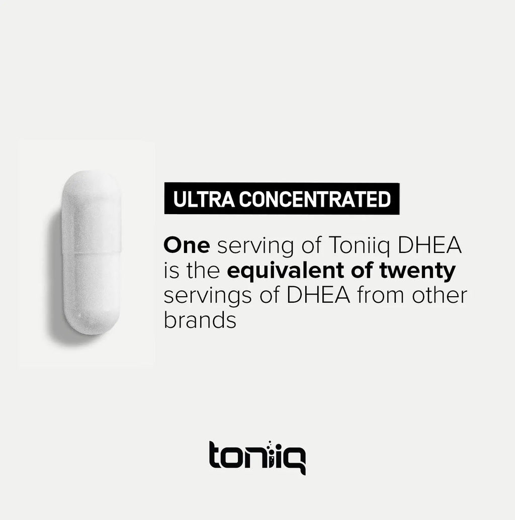 Toniiq Ultra High Strength DHEA 100mg Supplement for Men - 99%+ Highly Purified and Bioavailable Micronized DHEA Supplement for Women and Men - DHEA 100 mg - 180 Capsules Toniiq buy supplements Au