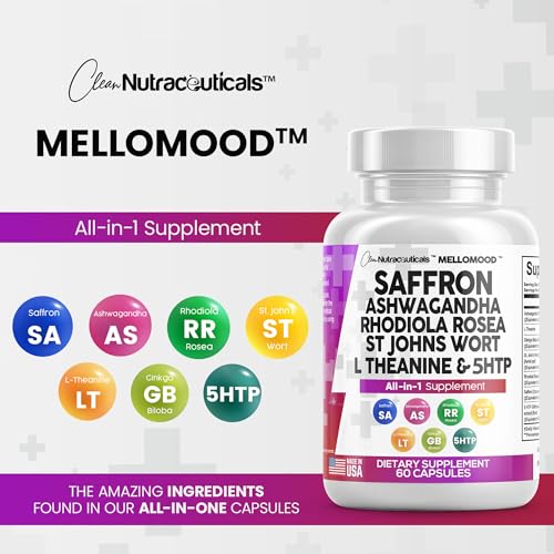 Clean Saffron Supplements with Ashwagandha 8000mg - Mood Support with L-Theanine Clean NutraceuticalsBuy Supplements Australia