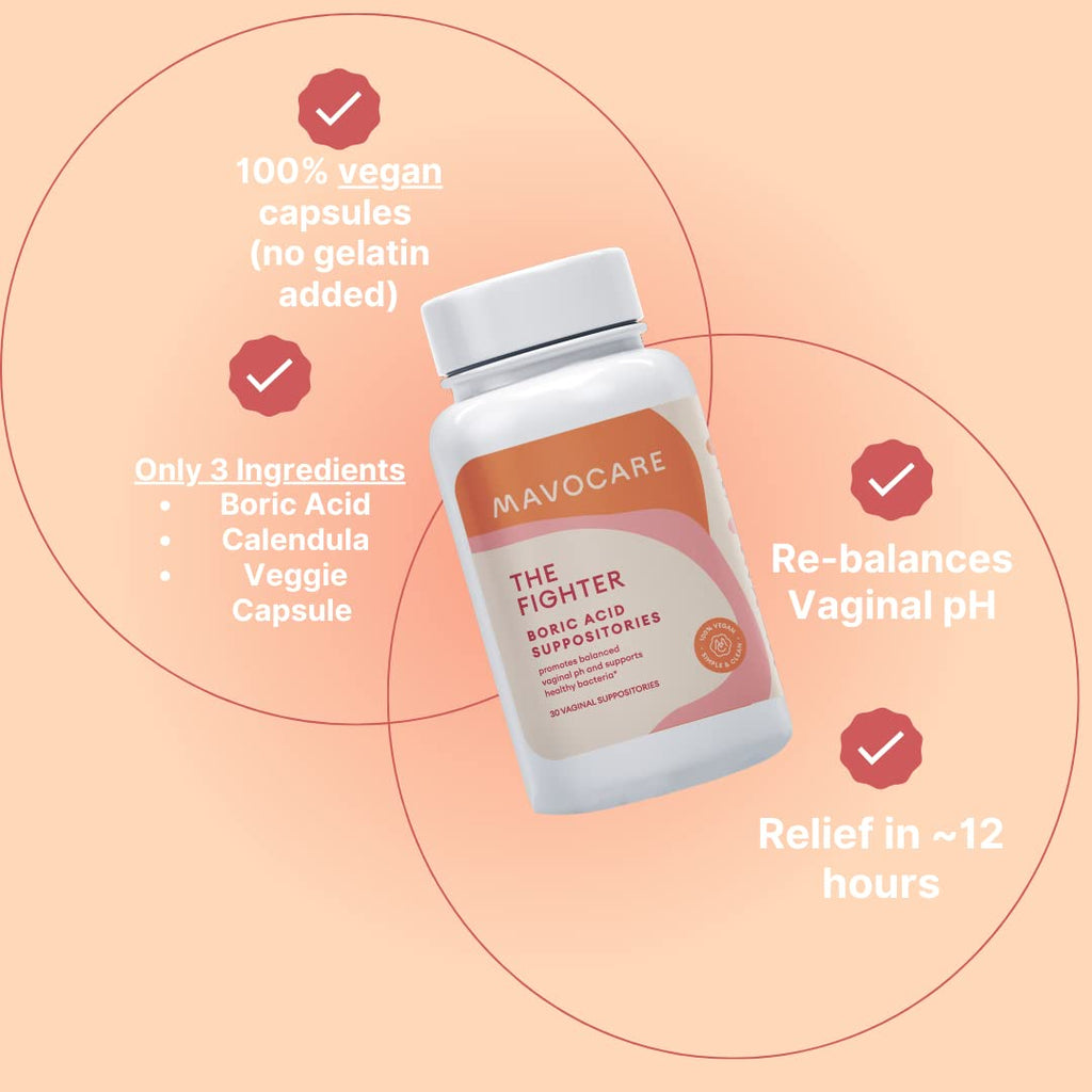 MavoCare, Inc. Boric Acid 600mg The Fighter with Added Calendula Vegan Capsule- Fights BV and Irritation- Gentle MavoCare, Inc.Buy Supplements Australia