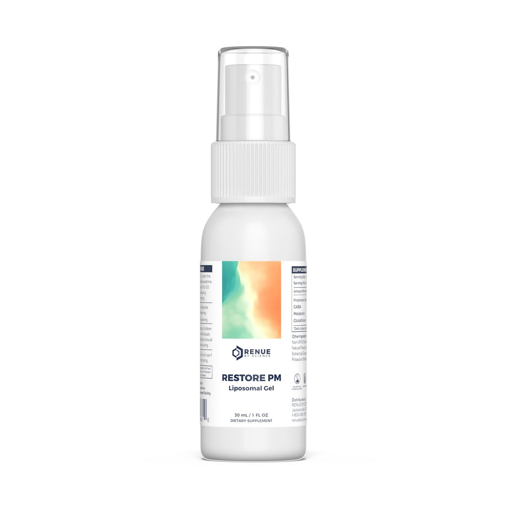 Renue By Science Restore PM | Liposomal Melatonin GABA Supplement Spray | 30ml Spray with Melatonin Glutathione & GABA 10mg - Sleep Aid Melatonin | Non-GMO | Made in The USA & Third Party Tested Renue By ScienceBuy Supplements Australia