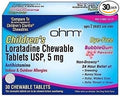 Ohm Children's Allergy Medicine, Loratadine 5mg, Chewable Tablets (30 Count) Bubblegum Flavor, Non-Drowsy Antihistamine, 24-Hour Allergy Relief for Runny Nose, Watery Eyes, Itchy Throat & Nose Ohm buy supplements Au