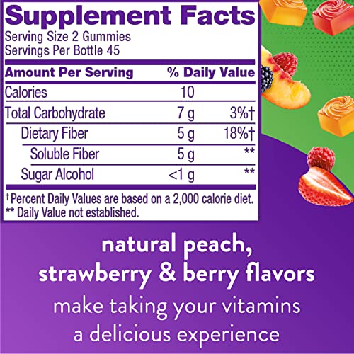 Vitafusion Fiber Well Sugar Free Fiber Supplement, Peach, Strawberry And Blackberry VitafusionBuy Supplements Australia