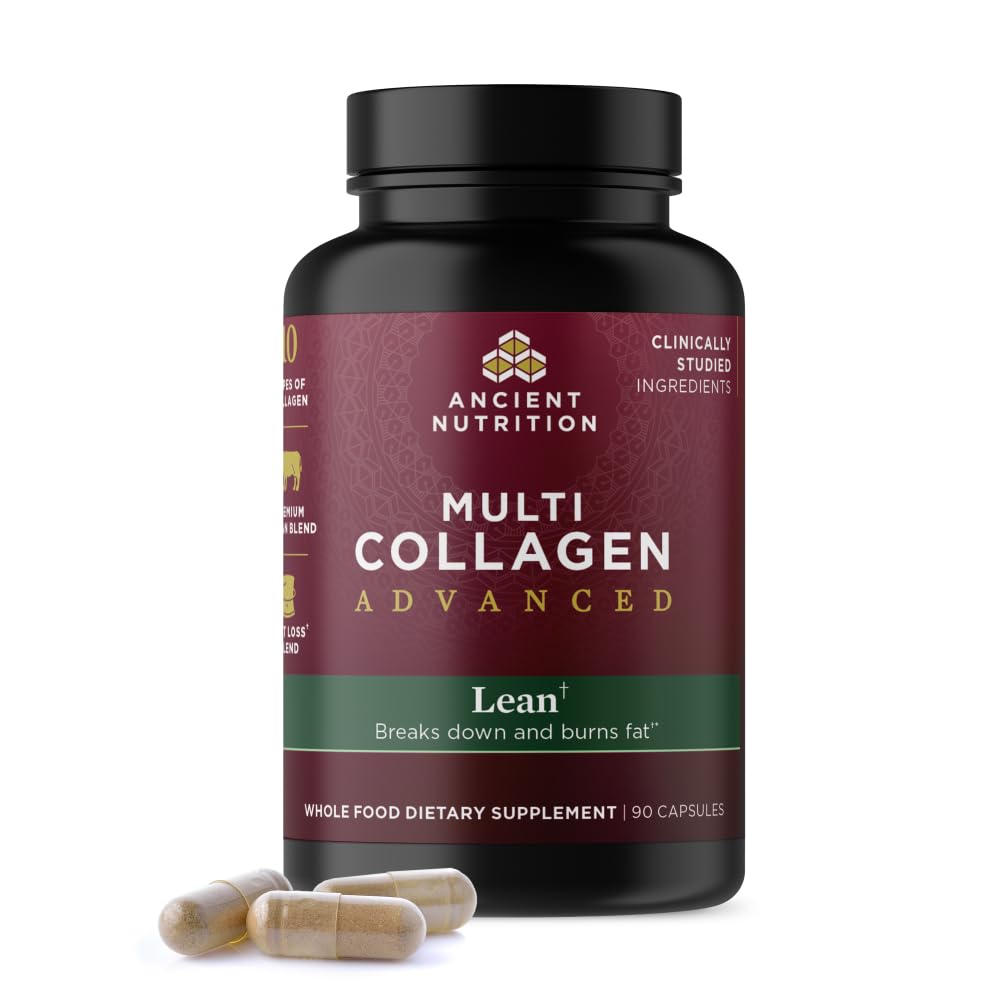 Ancient Nutrition Multi Collagen Advanced Lean with Probiotics, Hydrolyzed Collagen Peptides Supports Healthy