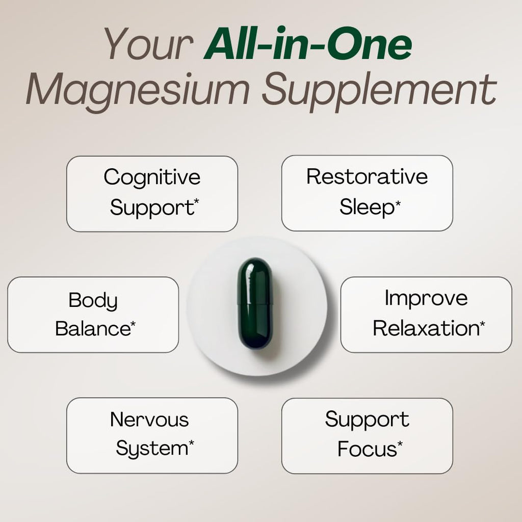 MAGPLUS+ Magnesium L-Threonate w Apigenin & L Theanine | 7-Ingredient Sleep Blend | Brain, Memory, & Sleep Support | Liposomal Magnesium Threonate Supplement (60 Capsules) Plus+UltraBuy Supplements Australia