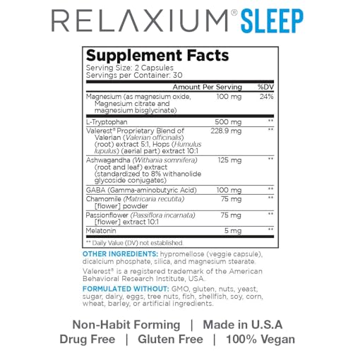 Relaxium Sleep Aid, 30-Day Supply, Dietary Supplement, Better Sleep, Magnesium RelaxiumBuy Supplements Australia