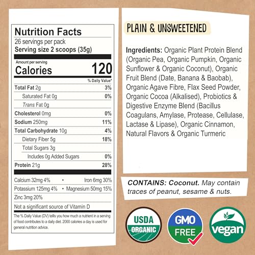 EarthChimp Organic Vegan Protein Powder - with Probiotics - Non GMO, Dairy Free EarthChimpBuy Supplements Australia