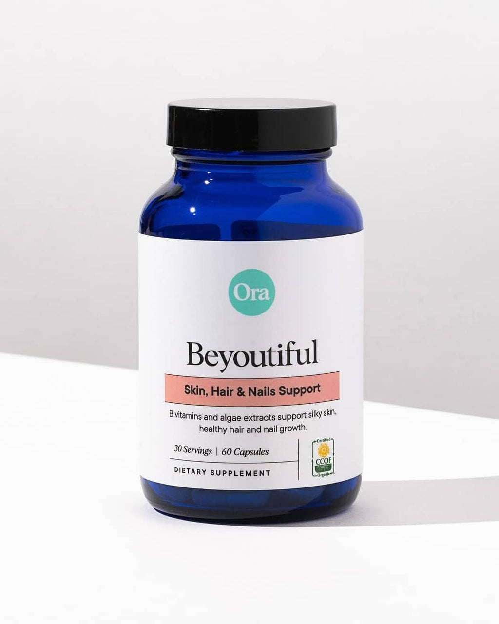 Ora Organic Hair, Skin, and Nails Support- BeYouTiful - Beauty Supplement with B Vitamins and Algae Extracts for Healthy Hair and Skin - 60 Vegan Capsules Ora OrganicBuy Supplements Australia