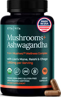 USDA Organic Lions Mane Supplement Capsules with Ashwagandha, Chaga, Reishi, Cordyceps, Turkey Tail (18,600mg/serv) 10x Adaptogenic Mushroom Complex as Focus Supplement - Energy, Immunity & Nootropic Etta VitaBuy Supplements Australia