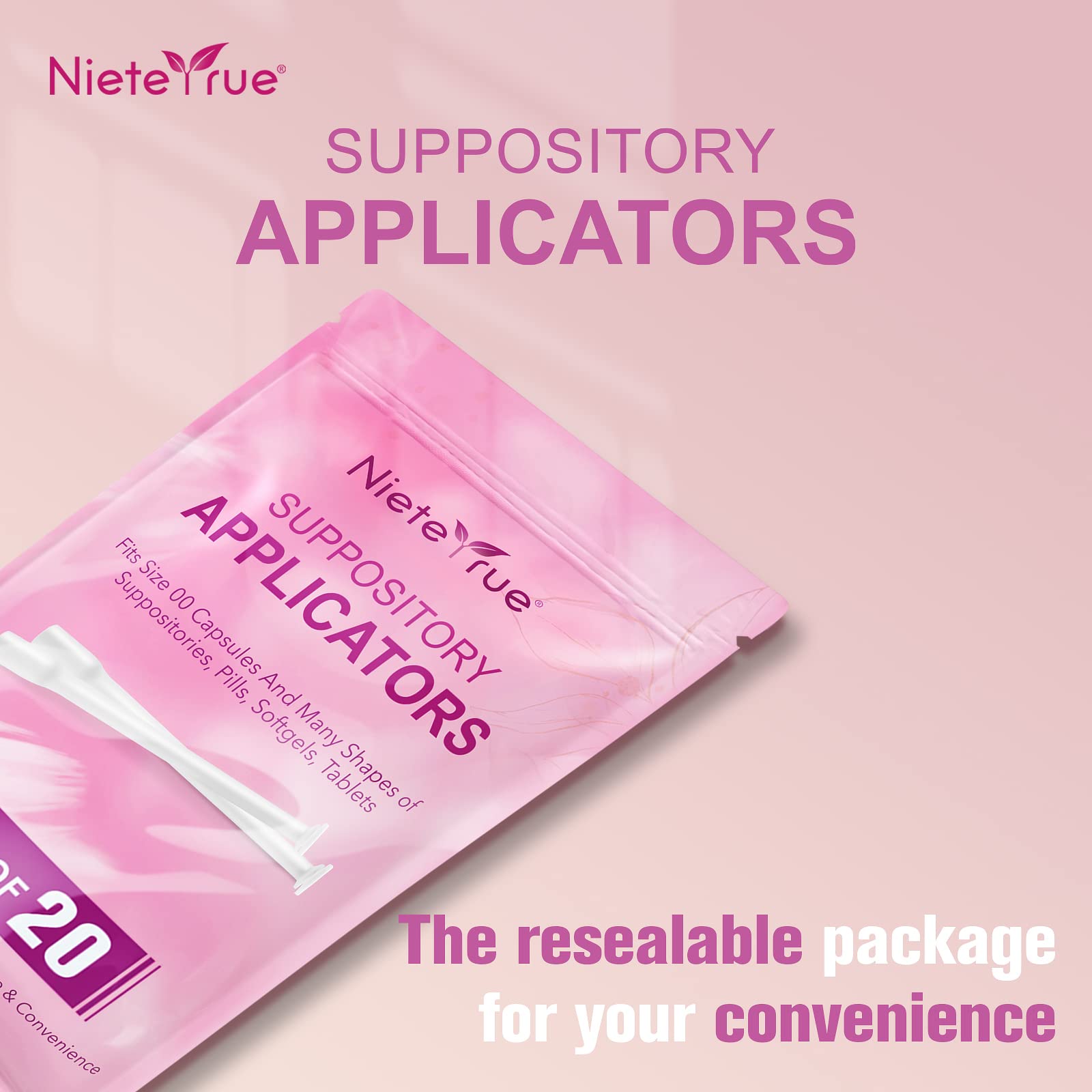 (60 Counts) Nieteyrue Suppository Applicator for Women Fit to Size 00 Cap-sules Soft Tip Auxiliary Tool NieteyrueBuy Supplements Australia