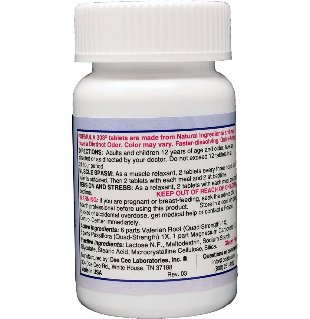 Dee CEE Labs Formula 303 Maximum Strength Tablets, 45 Tablets; All-Natural containing Dee Cee LaboratoriesBuy Supplements Australia