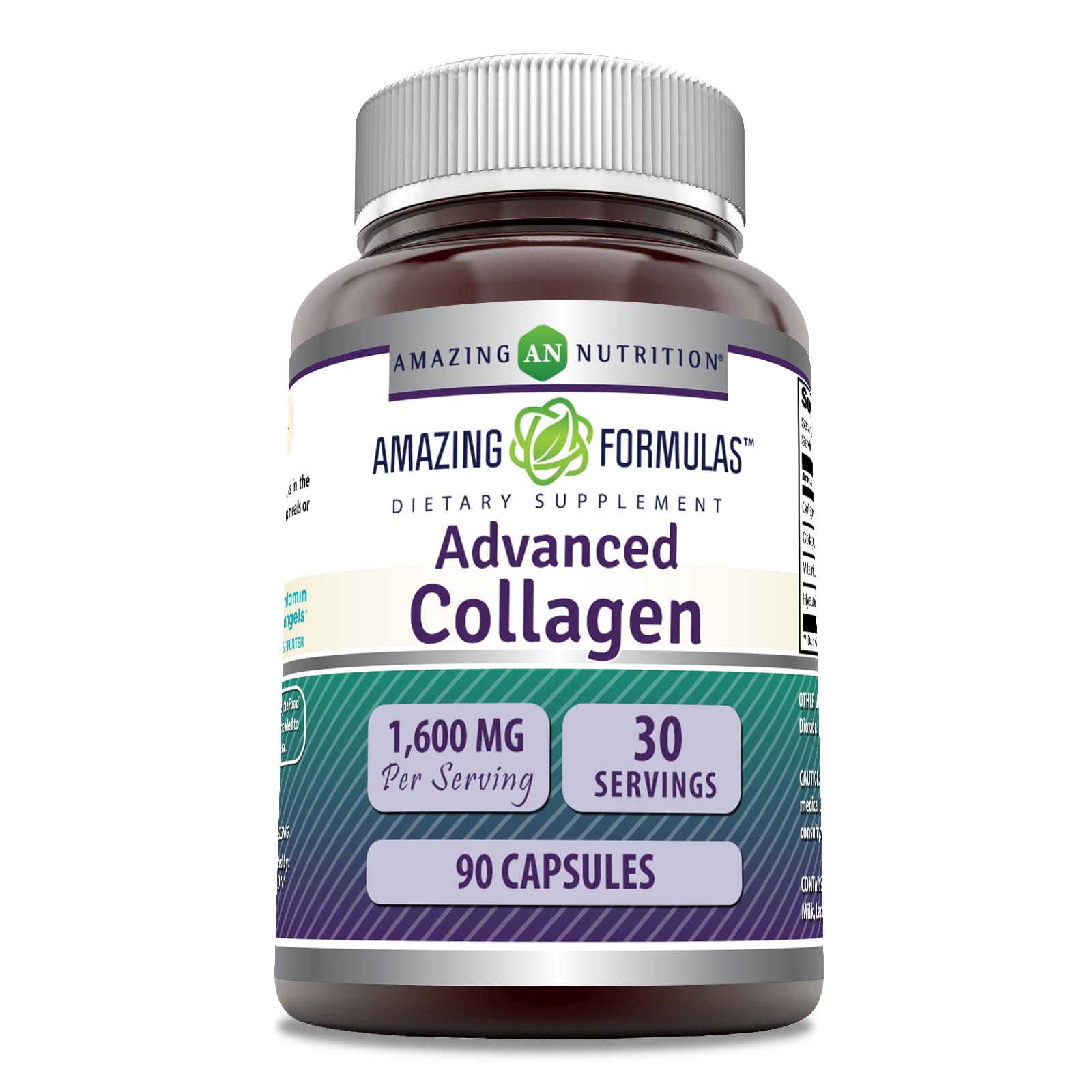 Amazing Formulas Advanced Collagen Supplement | Collagen Type I, II & III with Vitamin C & Hyaluronic | 1600 Mg Per Serving | 90 Capsules | Non-GMO | Gluten-Free | Made in USA Amazing NutritionBuy Supplements Australia