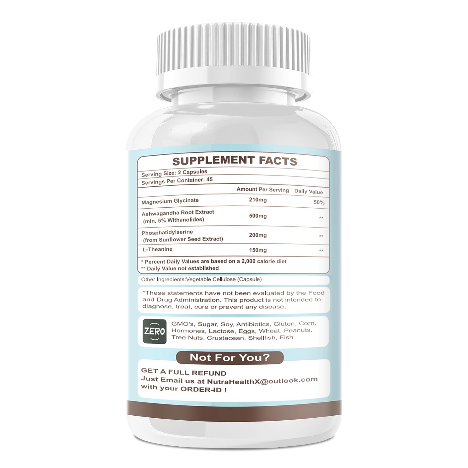 VitaHarbor Cortisol Supplement for Women and Men, 4-in-1 Cortisol Reducer with Magnesium Glycinate, Ashwagandha, Phosphatidylserine, L-Theanine, for Relaxation & Calm Support, 90 Veg Caps VitaHarborBuy Supplements Australia
