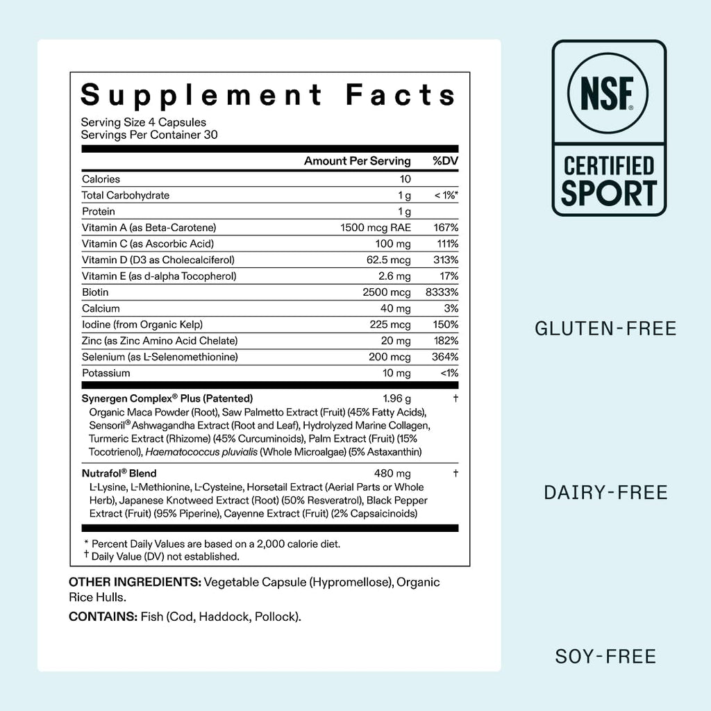 Nutrafol Women's Balance Hair Growth Supplements, Ages 45 and Up, Clinically Proven for Visibly Thicker Hair and Scalp Coverage, Dermatologist Recommended - 1 Month Supply NutrafolBuy Supplements Australia