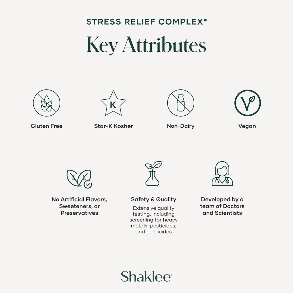 Shaklee - Stress Relief Complex - Calming Blend of L-theanine, Ashwagandha, Beta-sitosterol, and L-tyrosine - Promotes Relaxation without Drowsiness - 1 Caplet Daily - Adults Supplement - 30 Caplets ShakleeBuy Supplements Australia