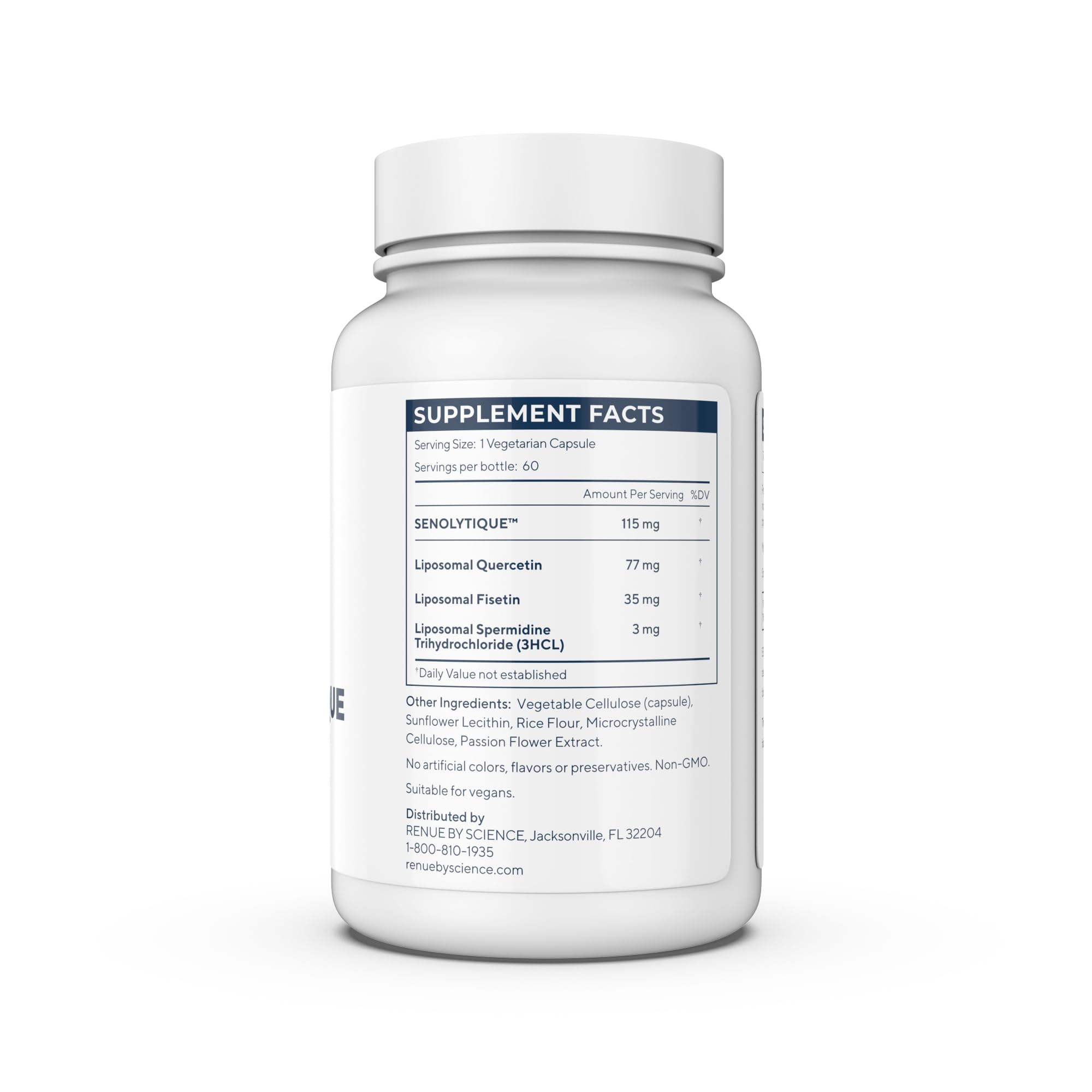 Renue By Science Senolytique Senolytic Supplements | 60 Capsules with Fisetin (35mg) Quercetin (78mg) & Spermidine (3mg) per Serving | Liposomal Formula | Manufactured in The USA & Third-Party Tested Renue By ScienceBuy Supplements Australia