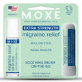 MOXE Migraine Rollon Stick & Nasal Inhaler, Fast Cooling Comfort for Headaches & Tension, Non-Medicated Soothing Vapors, Peppermint, Eucalyptus, and Other Essential Oils, Metal Roller, Made in USA MOXEBuy Supplements Australia