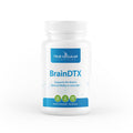 Supplement bottle labeled 'BrainDTX' by True Cellular Formulas on a white background