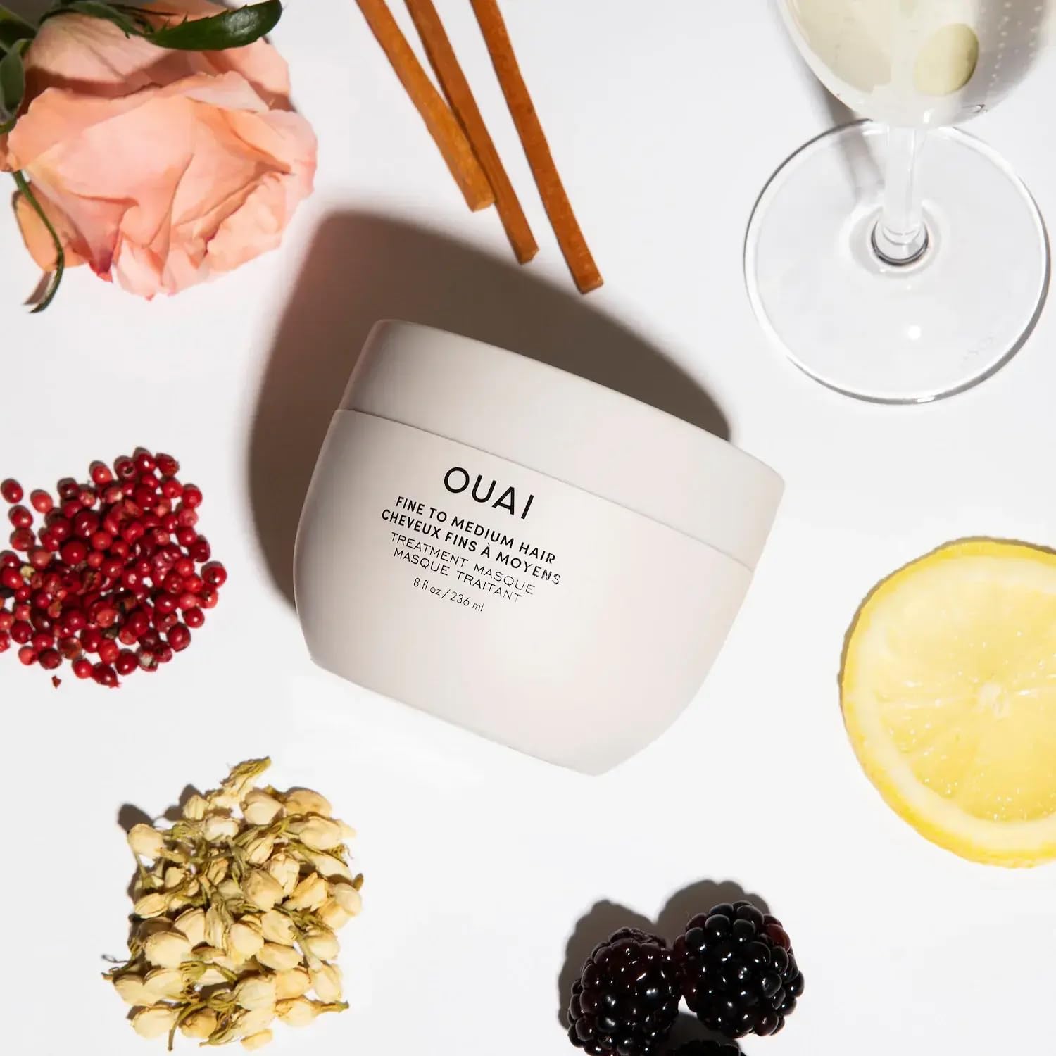 OUAI Fine to Medium Hair Treatment Masque - Hydrating Hair Mask to Help Repair Strands & Increase Shine - With Shea Butter, Keratin and Panthenol - Paraben, Phthalate & Sulfate Free (8 Fl Oz) OUAIBuy Supplements Australia