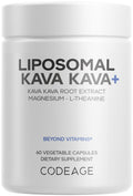 Codeage Liposomal Kava Kava+ Supplement - 500 mg 30% Kavalactones with Magnesium Glycinate - Magnesium Oxide - L-Theanine - Liposomal Delivery