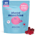 JoySpring Mood Munchies Saffron Gummies for Kids 4+ | Saffron Extract Supplement with GABA, Passion Flower & St Johns Wort | Sugar Free Vegan Brain Support