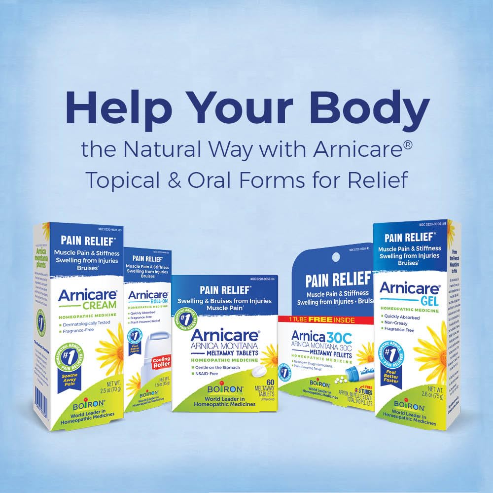 Boiron Arnicare Cream for Joint Pain, Muscle Pain, Swelling, Soreness, Stiffness, and Bruises - Fast Absorbing and Fragrance-Free - 4.2 oz BoironBuy Supplements Australia