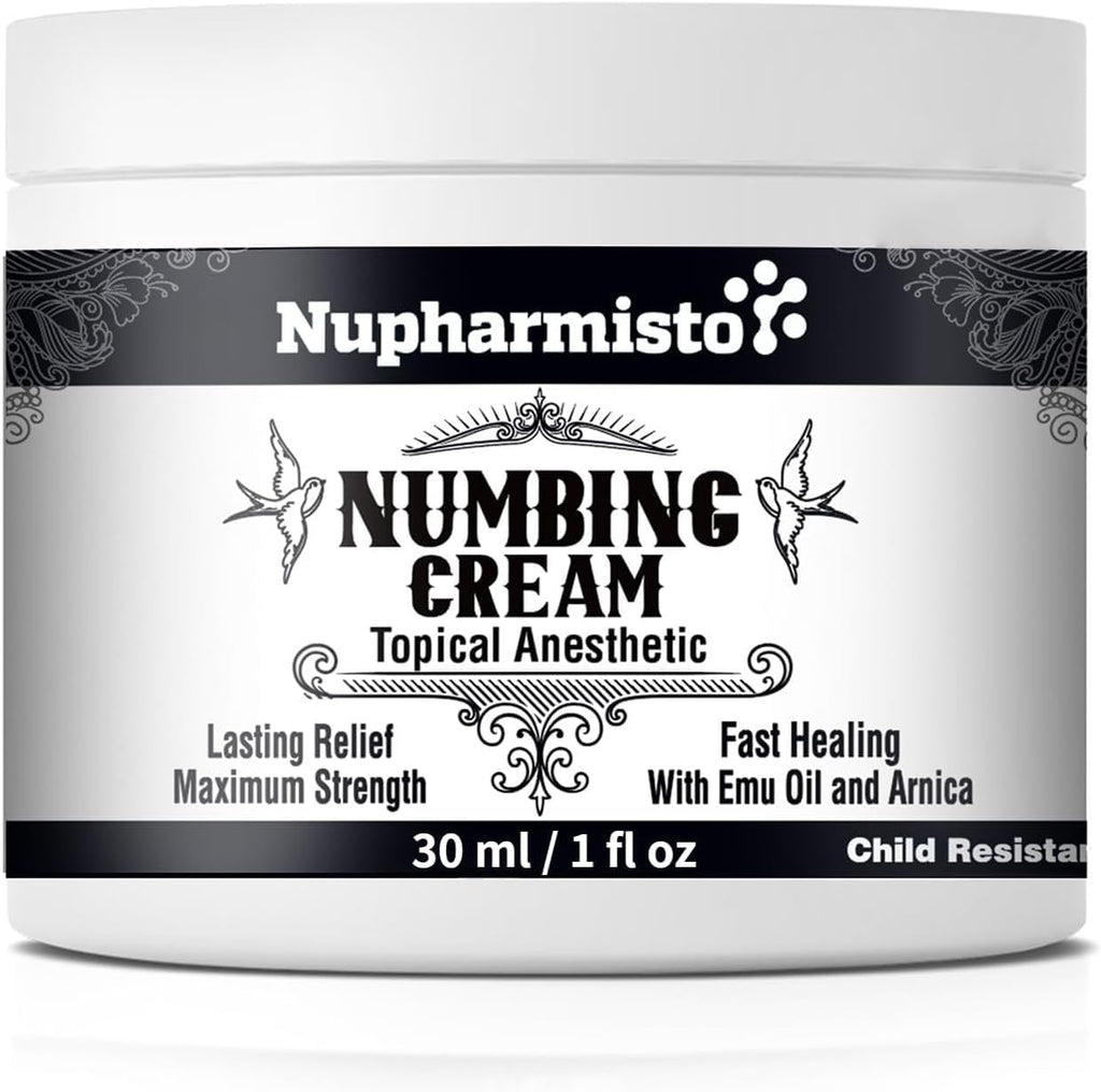 Nupharmisto Numbing Cream Maximum Strength : Long Lasting Numbing Cream with 5X Numbing - Emu Oil and Arnica 30 ml / 1 fl oz NupharmistoBuy Supplements Australia
