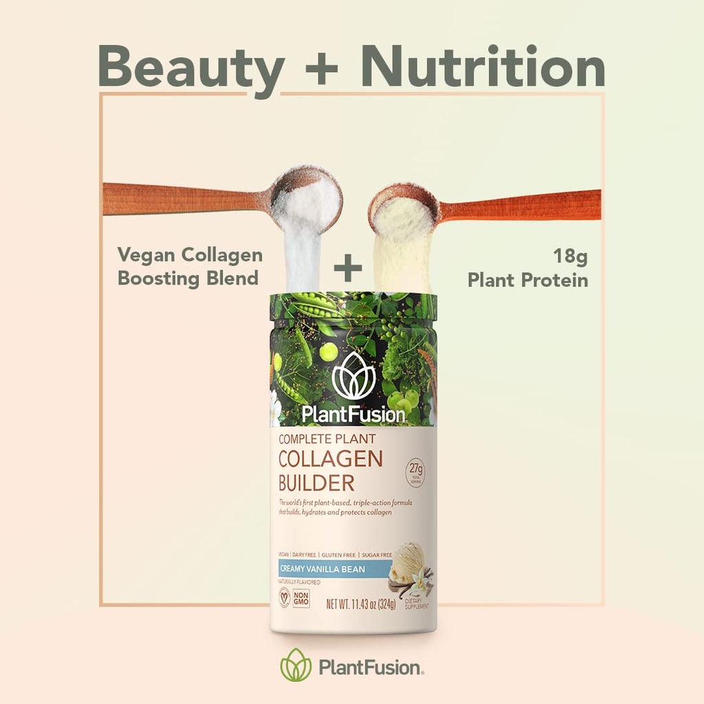PlantFusion Vegan Collagen Powder - Plant Based Collagen Protein Powder For Muscle & Joints, Hair, Skin & Nails - Keto, Gluten Free, Soy Free, Non-Dairy, No Sugar, Non-GMO - Unflavored 10.58 oz PlantFusion buy supplements Au