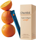 Ownist Triple Collagen Liquid Packets On-The-Go - Peptides with Hydrolyzed Marine Collagen, Elastin, Hyaluronic Acid and Vitamin for Healthy Skin - Orange Flavor - 14 Individual Stick Packs Ownist buy supplements Au