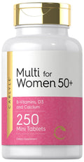 Carlyle Multivitamin for Women 50 Plus | 250 Mini Tablets | Iron Free Supplement | Vitamins A, B12, C, D3, Folate (as Folic Acid) and Calcium | Carlyle