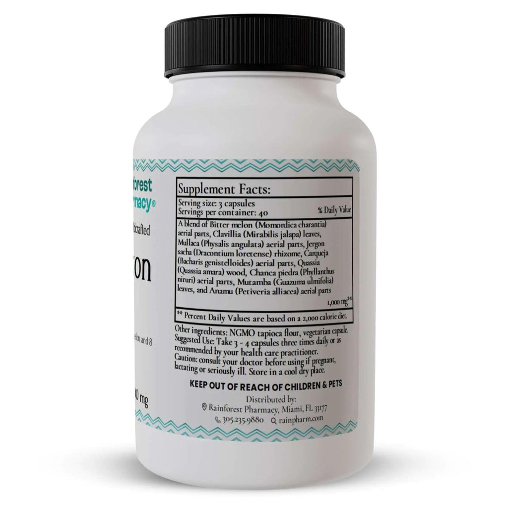 Rainforest Pharmacy Amazon A-V Bitter Melon Supplement – 120 Vegetable Capsules with 500 mg of Bitter Melon, Anamu & 7 Amazon Rainforest Plants – Herbal Supplement for Wellness Support Rainforest PharmacyBuy Supplements Australia