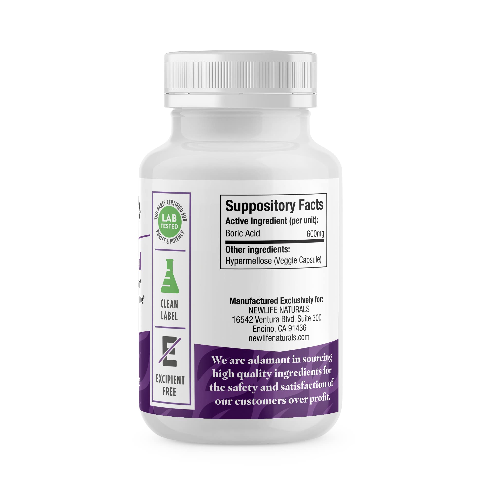 NewLife Naturals Boric Acid Vaginal Suppositories 600mg (60 Pack) with 28 Applicators - for pH Balance NewLife NaturalsBuy Supplements Australia