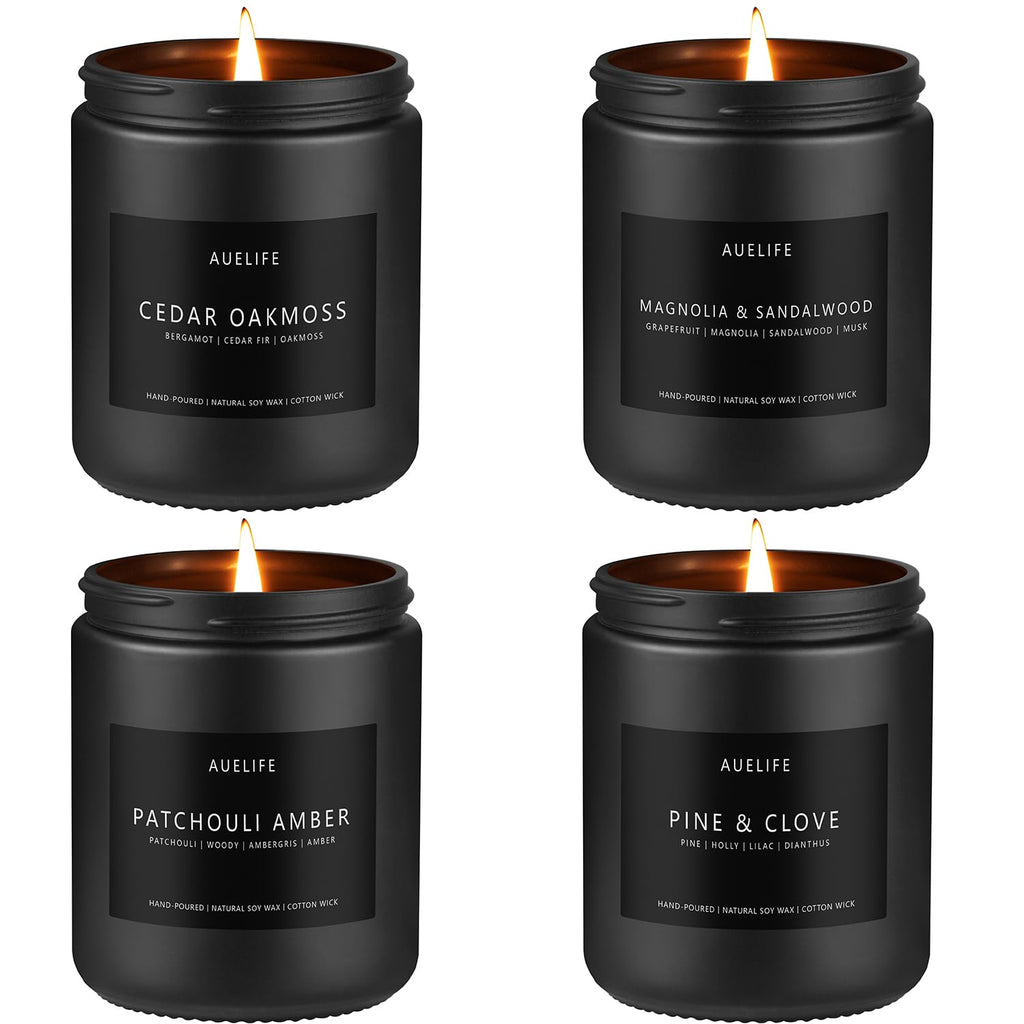 Scented Candles Set | Men Candles Set, Candles for Men Scented Candles for Home - 4 Pack Candles Scents