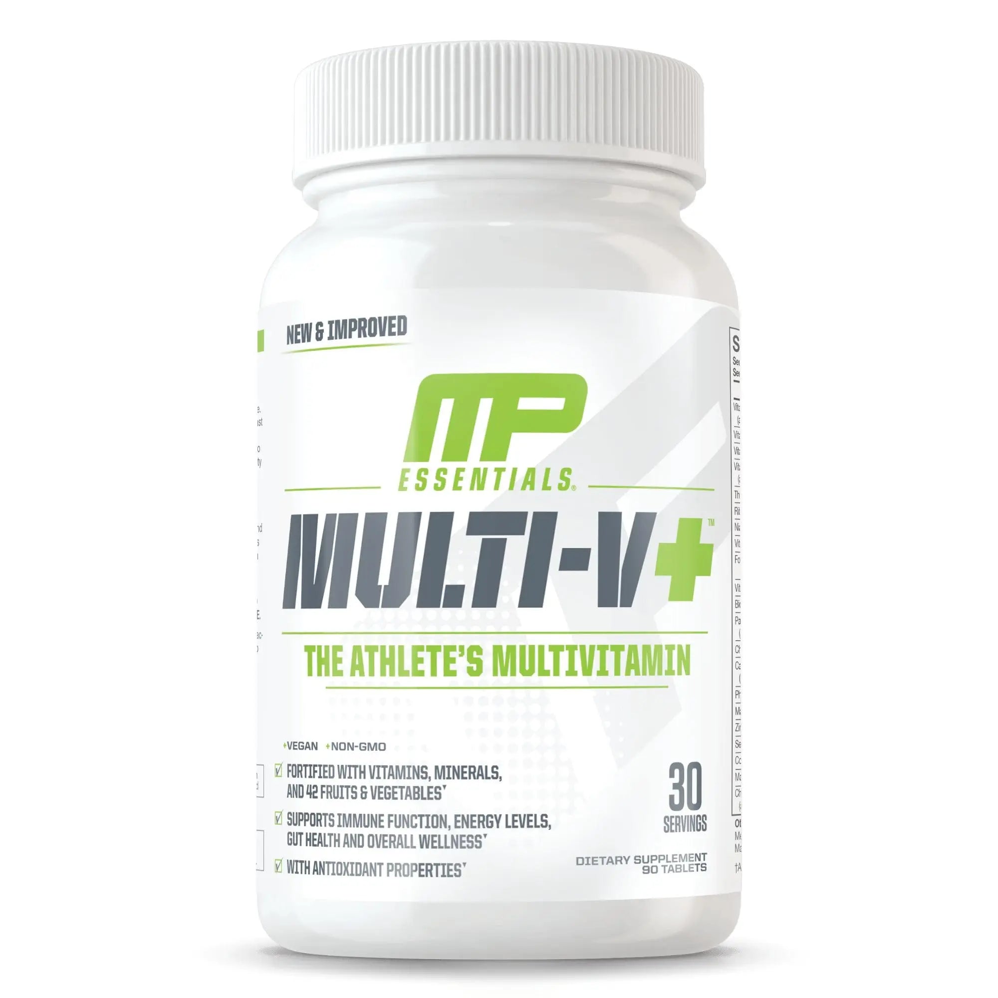 Muscle Pharm Essentials Multi-V+, The Athlete's Multi-Vitamin, Enhanced Energy, Performance & Immune Health, Daily Multivitamin for Men & Women Muscle Pharm