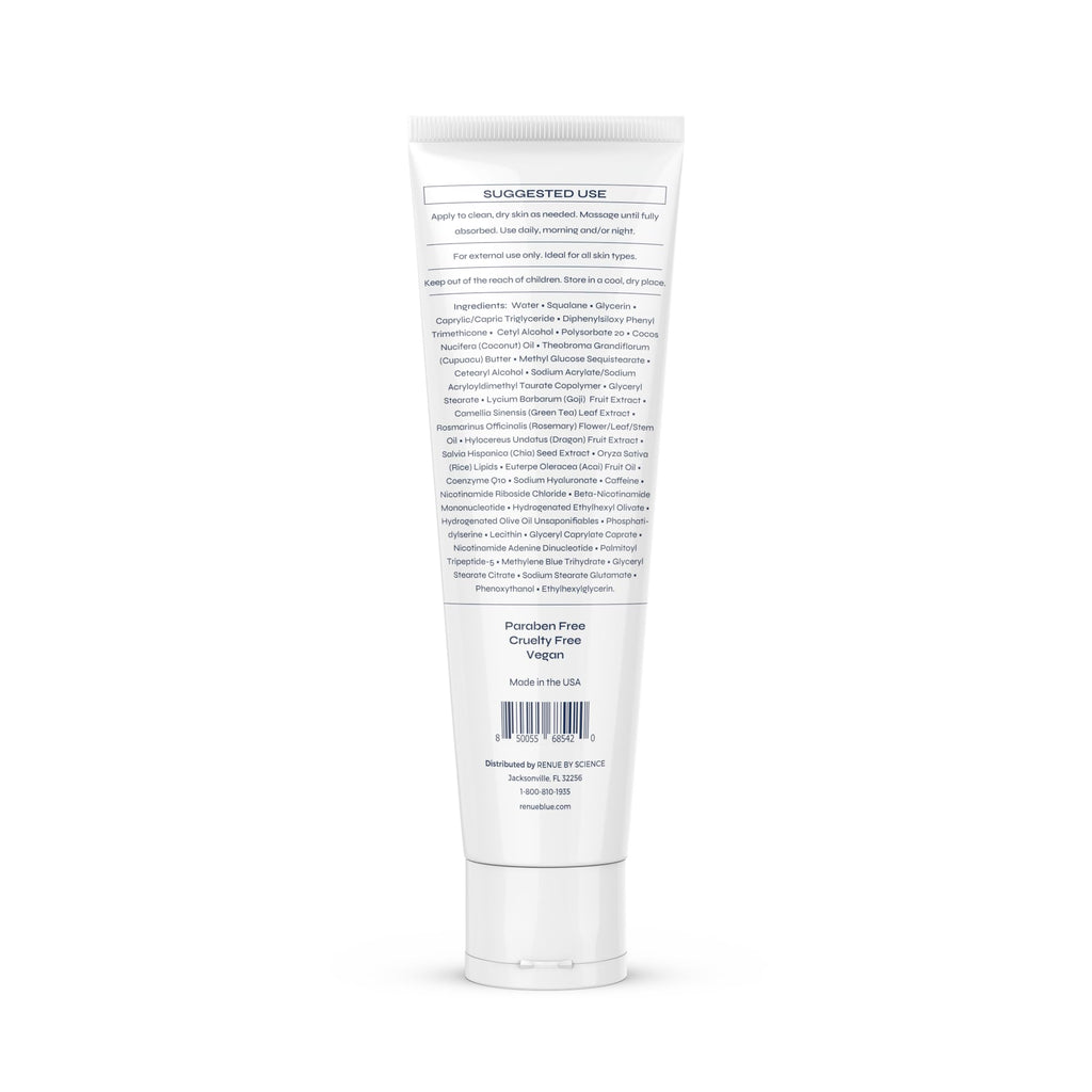 Renue Blue Methylene Blue Moisturizing Body Cream – Liposomal NAD+ Complex with Antioxidants, Peptides, and Botanical Extracts for Hydrated, Healthier‑Looking Skin Renue By ScienceBuy Supplements Australia