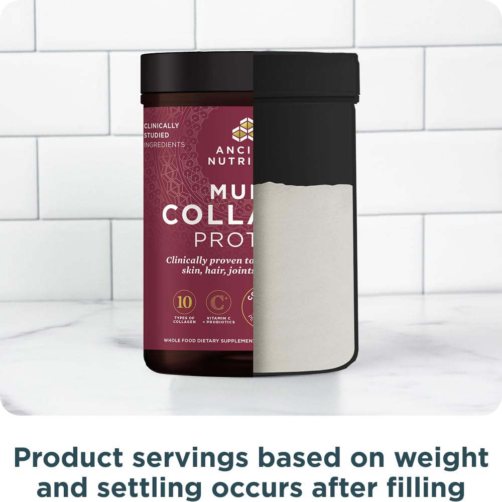 Ancient Nutrition Collagen Peptides Powder, Multi Collagen Protein, Women & Men, Vitamin C, Probiotics, Hydrolyzed Collagen