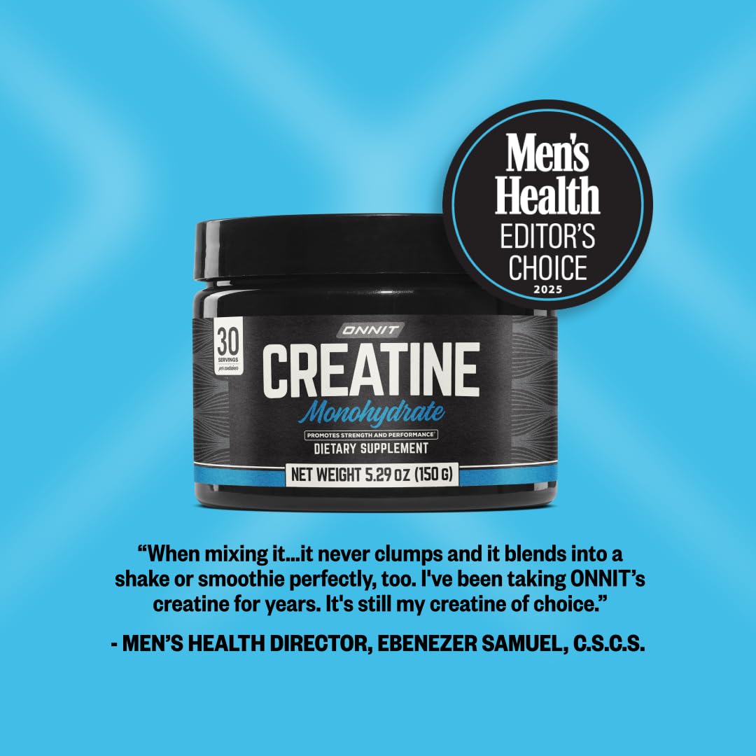 ONNIT Creatine Monohydrate Powder, IGEN™ Non-GMO Tested – 5g Premium Creatine for Muscle Strength, Power & Lean Mass, Supports Brain Health & Cellular Energy, Unflavored, 30 Servings, 5.29 oz 2-Pack ONNITBuy Supplements Australia