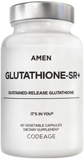 Amen Glutathione-SR+ Advanced Sustained-Release Supplement - 2-Month Supply - Reduced L-Glutathione - Galactomannans Fenugreek Seed - Time-Reduced Matrix - Non-GMO - 60 Capsules AmenBuy Supplements Australia