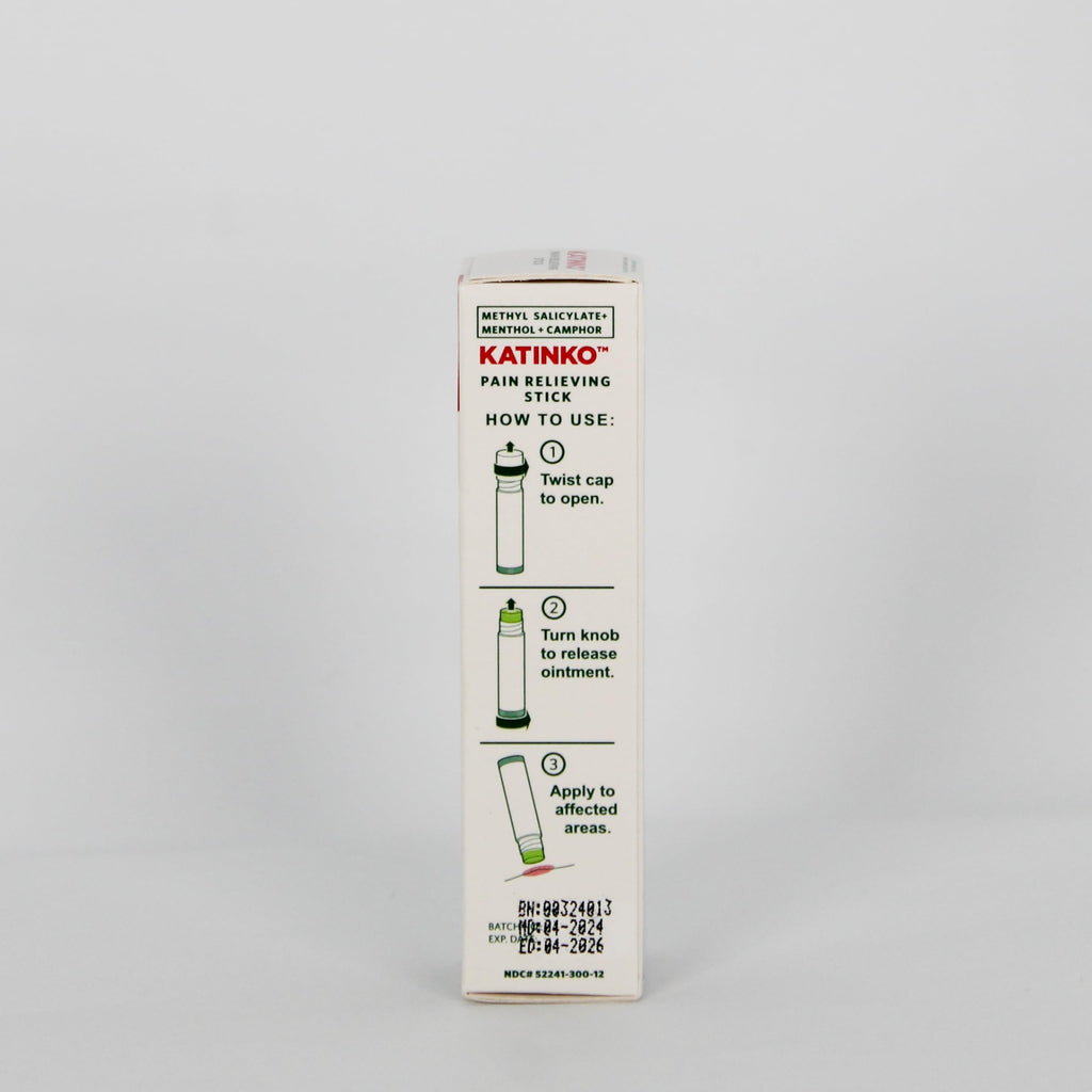 Katinko Pain and Itch Relieving Stick 12g - Effective for Muscle Strain, Neck Stiffness, Rheumatism, and Bruises (4) KatinkoBuy Supplements Australia