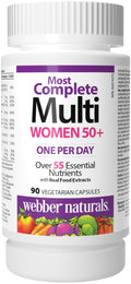 Webber Naturals Women's 50+ Most Complete Multi, 90 Vegetarian Capsules Webber NaturalsBuy Supplements Australia