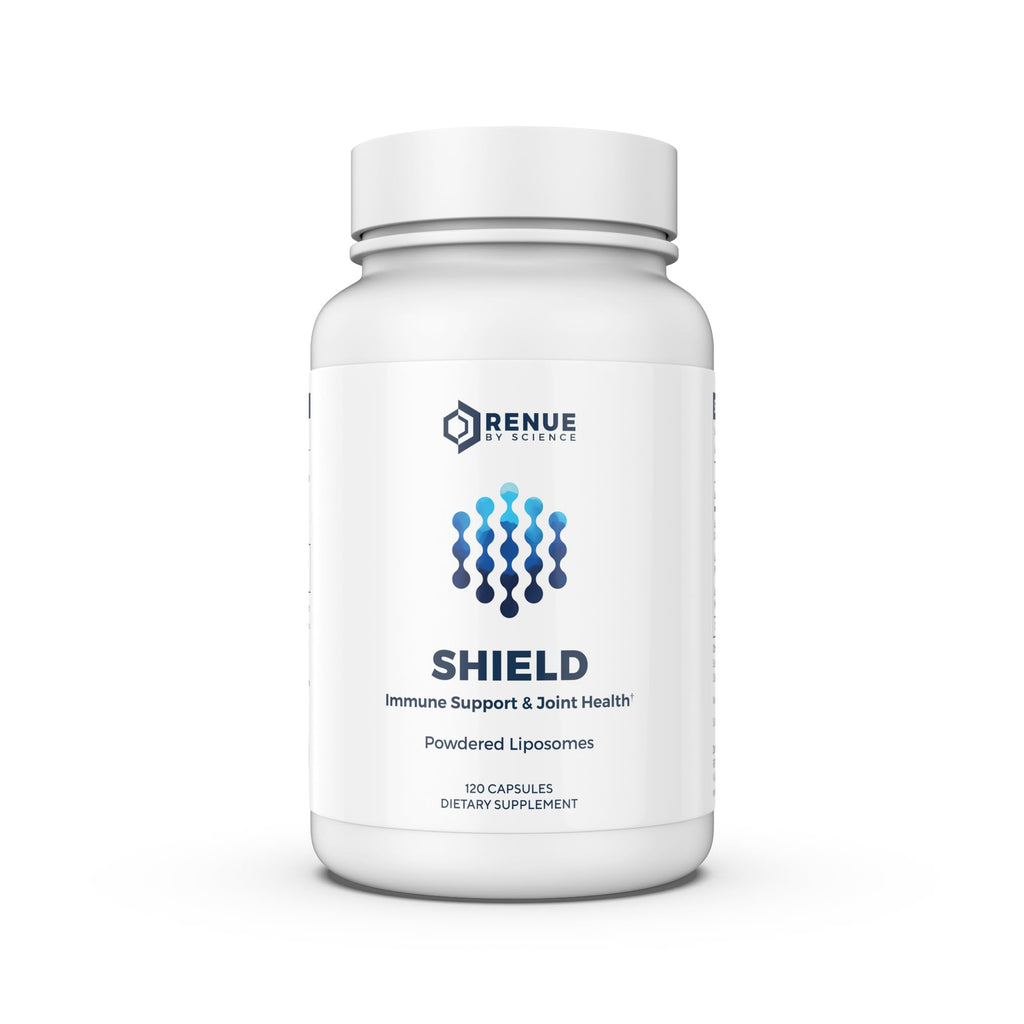 Renue By Science Shield | Liposomal Vitamin C CaAKG P.E.A Hyaluronic Acid Supplement | 120 Capsules with Vitamin C (500mg) CA AKG (150mg) Palmitoylethanolamide (75mg) HLA (75mg) | Made in The USA Renue By ScienceBuy Supplements Australia