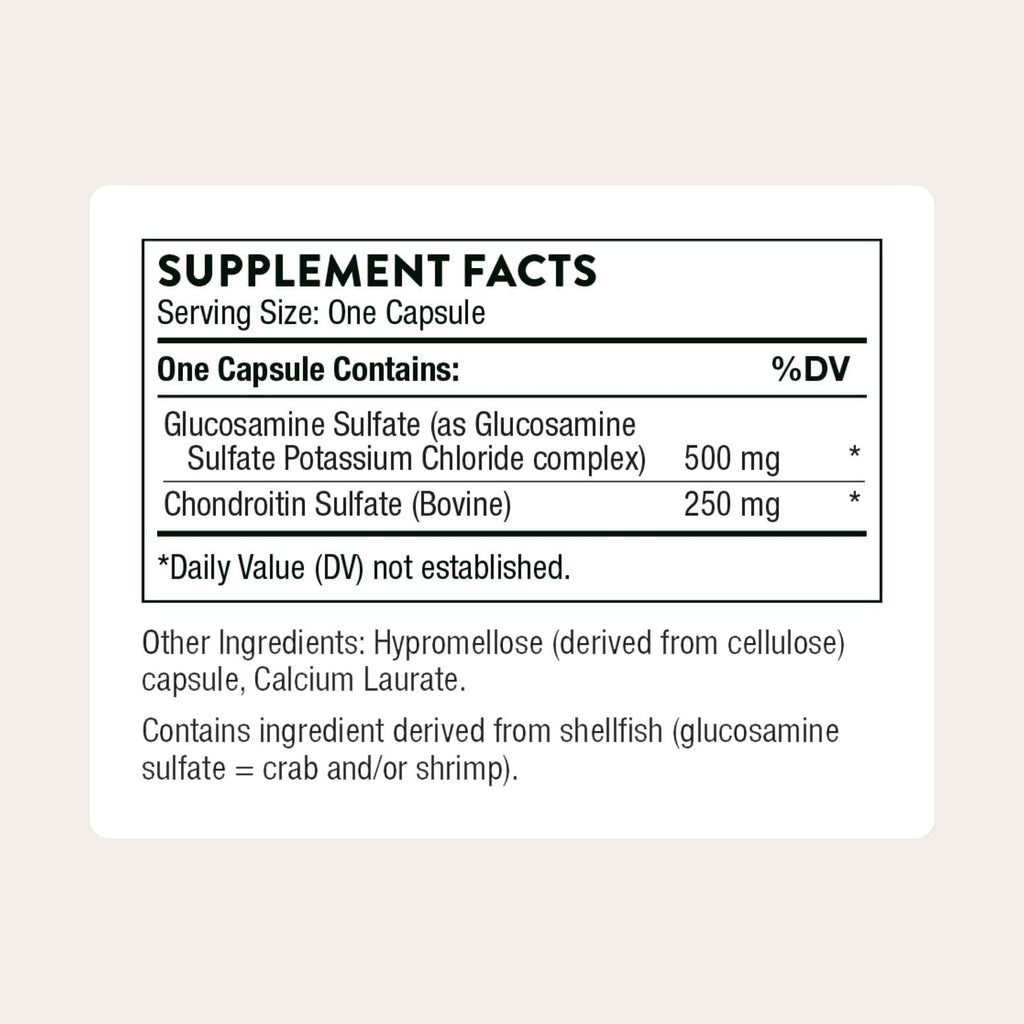 THORNE - Glucosamine & Chondroitin - Helps Maintain Healthy Joint Function & Mobility - Supports Normal Cartilage Formation* - Third-Party Certified - Gluten, Dairy & Soy-Free - 90 Capsules THORNE buy supplements Au