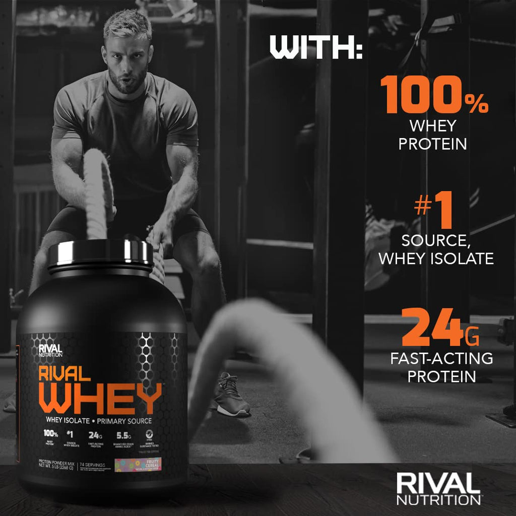Rivalus Rivalwhey – Fruity Cereal 2lb - 100% Whey Protein, Whey Protein Isolate Primary RivalusBuy Supplements Australia