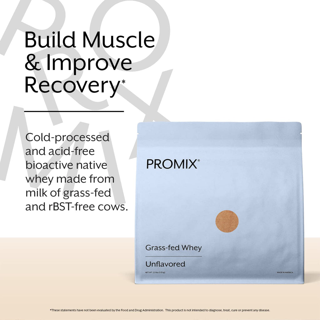 Promix Whey Protein Powder, Unflavored - 2.5lb Bulk - Grass-Fed & 100% All Natural ProMix NutritionBuy Supplements Australia