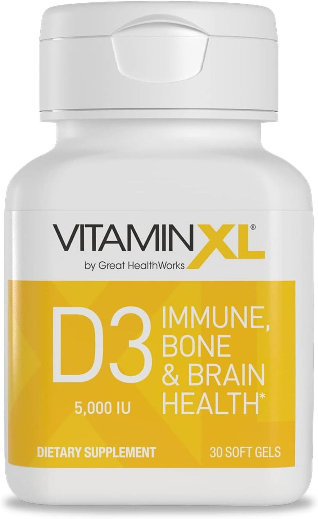 OmegaXL VitaminXL D3 High Potency Daily Vitamin D 5000 IU 125mcg Immune Support Supplement - Promotes Healthy Muscle Function & Strong Bones - Non-GMO, Gluten-Free - 30 Softgels OmegaXLBuy Supplements Australia