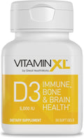 OmegaXL VitaminXL D3 High Potency Daily Vitamin D 5000 IU 125mcg Immune Support Supplement - Promotes Healthy Muscle Function & Strong Bones - Non-GMO, Gluten-Free - 30 Softgels OmegaXLBuy Supplements Australia