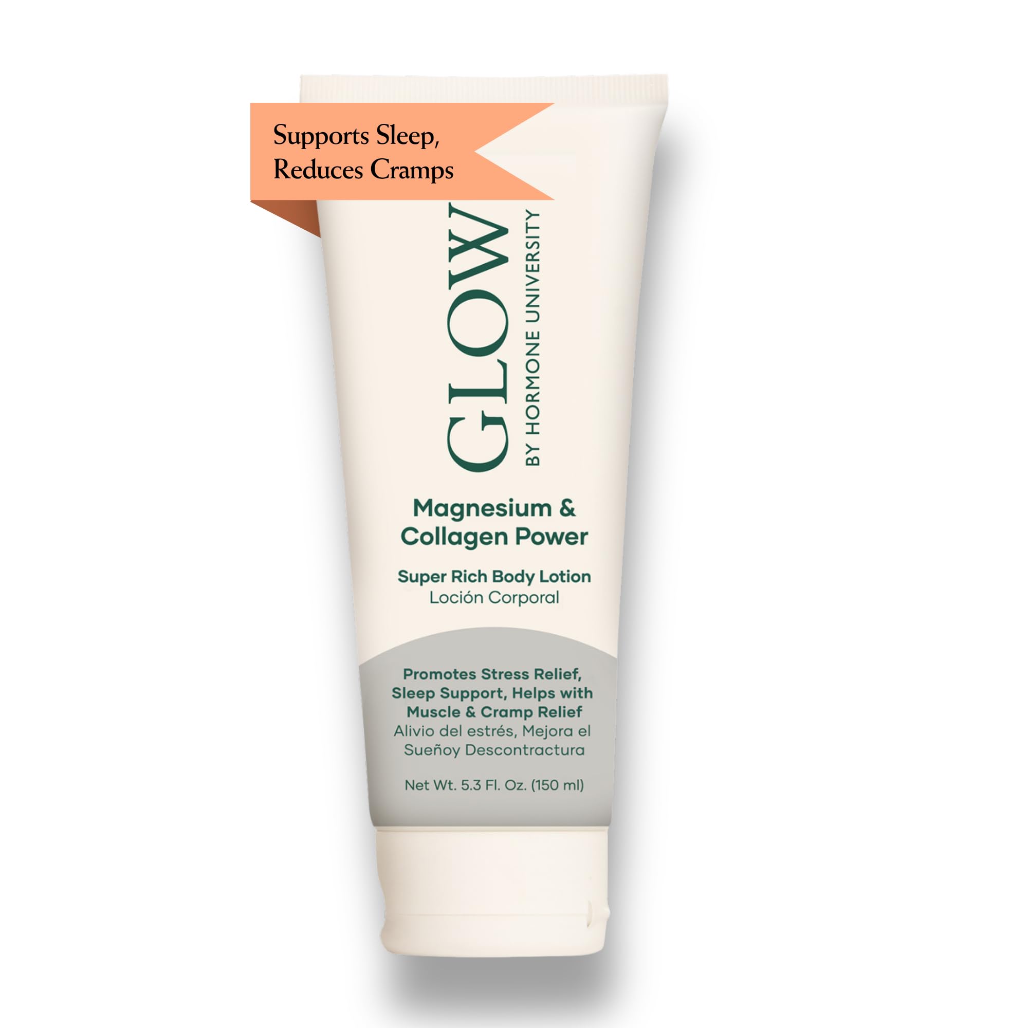 Glow by Hormone University - Magnesium Lotion with Collagen - Magnesium Cream - Bedtime Routine Sleep Lotion - The Highest Concentration of Genuine Zechstein Magnesium Chloride (Pack of 1) Glow BotanicaBuy Supplements Australia