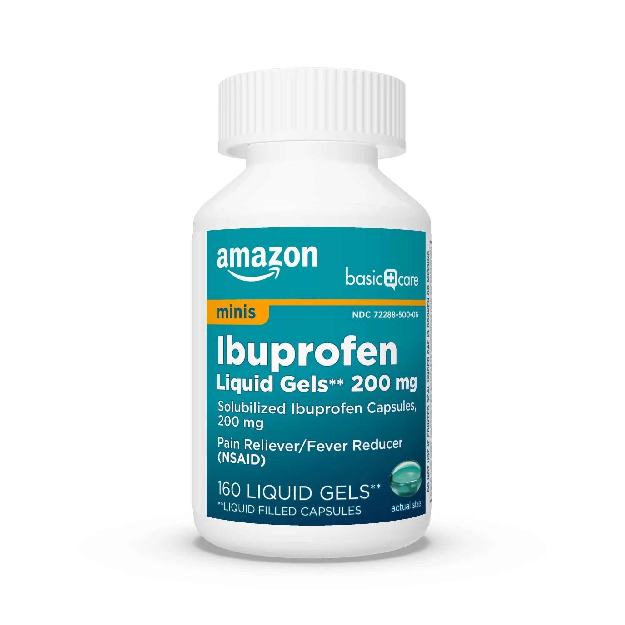 Amazon Basic Care Ibuprofen Mini Liquid Gels, 200 mg, Pain Reliever and Fever Reducer for Headache, Backache, Menstrual Pain, Arthritis, 160 Count Amazon Basic CareBuy Supplements Australia